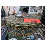 Round Decorative Box with Buttons and Notions