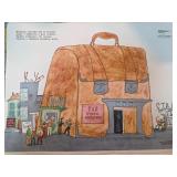 Russian Illustrated Satirical Scene Print