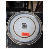 Ceramic Plate with Family Crest and 1851 Marking