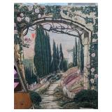 Decorative Wall Tapestry with Garden Scene