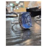 Sterling Silver Ring With Blue Gemstone