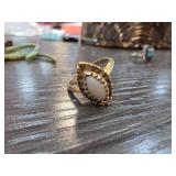 18k HGE Marquise Faux Opal Ring