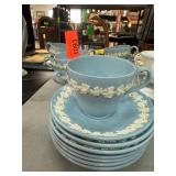 Wedgwood Blue Queenï¿½s Ware Cups and Saucers