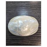 Antique Mother-of-Pearl Brooch with Carved Design