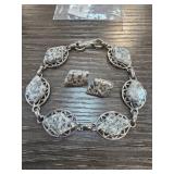 Diamond Granite Bracelet and Earrings Set