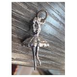 Sterling Silver Ballerina Charm Pendant