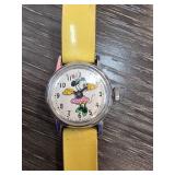 Vintage Mickey Mouse Watch With Yellow Strap