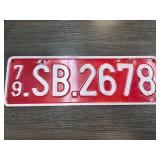 1979 Belgian SHAPE Military Forces License Plate