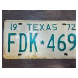 1972 Texas License Plate FDK-469