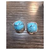 Sterling Silver Earrings with Turquoise Stones