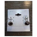 Sterling Silver and Garnet Earrings