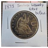 1873 Seated Liberty Half Dollar Coin