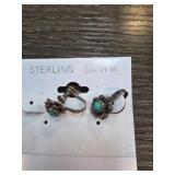 Sterling Silver Earrings With Turquoise Accents