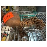 Antique Metal Ball and Chain