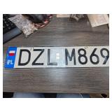 Polish License Plate with European Union Strip