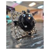 Sterling Silver Ring with Black Stone