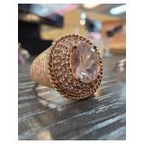 Sterling Silver Ring With Oval Stone, Size 9.5-10