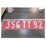 Vintage 1950s France Temporary License Plate
