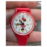 Lorus Quartz Minnie Mouse Watch with Red Band