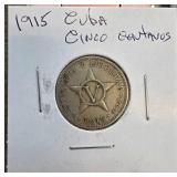 1915 Cuba Cinco Centavos Coin