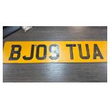 Yellow Vehicle License Plate BJ09 TUA