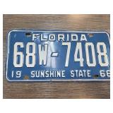 1966 Florida License Plate Sunshine State