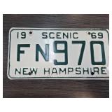 1969 New Hampshire License Plate FN970