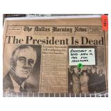 1945 Dallas Morning News Roosevelt Death Issue