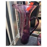 Purple Handblown Glass Pitcher