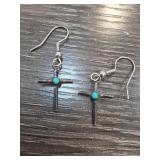 Sterling Silver Cross-Shaped Dangle Earrings