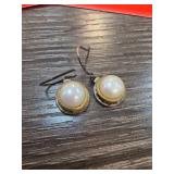 Sterling Silver Drop Earrings with Pearls