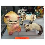 Three Ceramic Animal Figurines