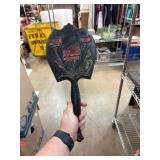 Black Handheld Mirror with Floral Design