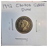 1942 Canada Silver Dime Coin