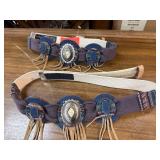 Woven Fabric Belt with Embellishments
