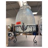 Glass Beverage Dispenser with Metal Stand