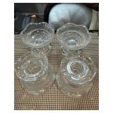 4 Tapered Glass Candlestick Holders