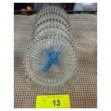 Clear Glass Plates with Sunburst Design