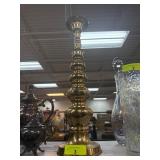 Tall Polished Brass Candlestick Holder