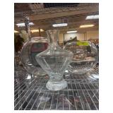 Clear Glass Decanter with Flared Base