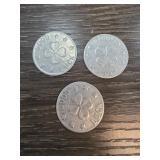 Three Good Luck Tokens Mexico Bars