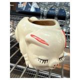 Ceramic Pig-Shaped Planter or Figurine