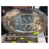 Silverplate Metal Serving Meat Tray