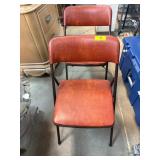 Two Vintage Red Folding Chairs