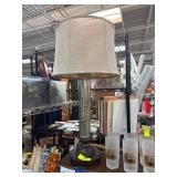 Table Lamp with Cylindrical Base and Fabric Shade