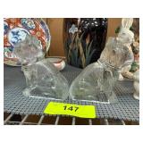 T.H. Stough Co. Clear Glass Bull Terrier Candy Con