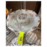 Decorative Porcelain Bowl and Lidded Dish