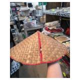 Handwoven Straw Hat With Red Fabric Lining