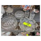 Heisey Salt and Pepper Shakers with Glassware