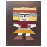 Handwoven Textile Wall Hanging with Abstract Figur